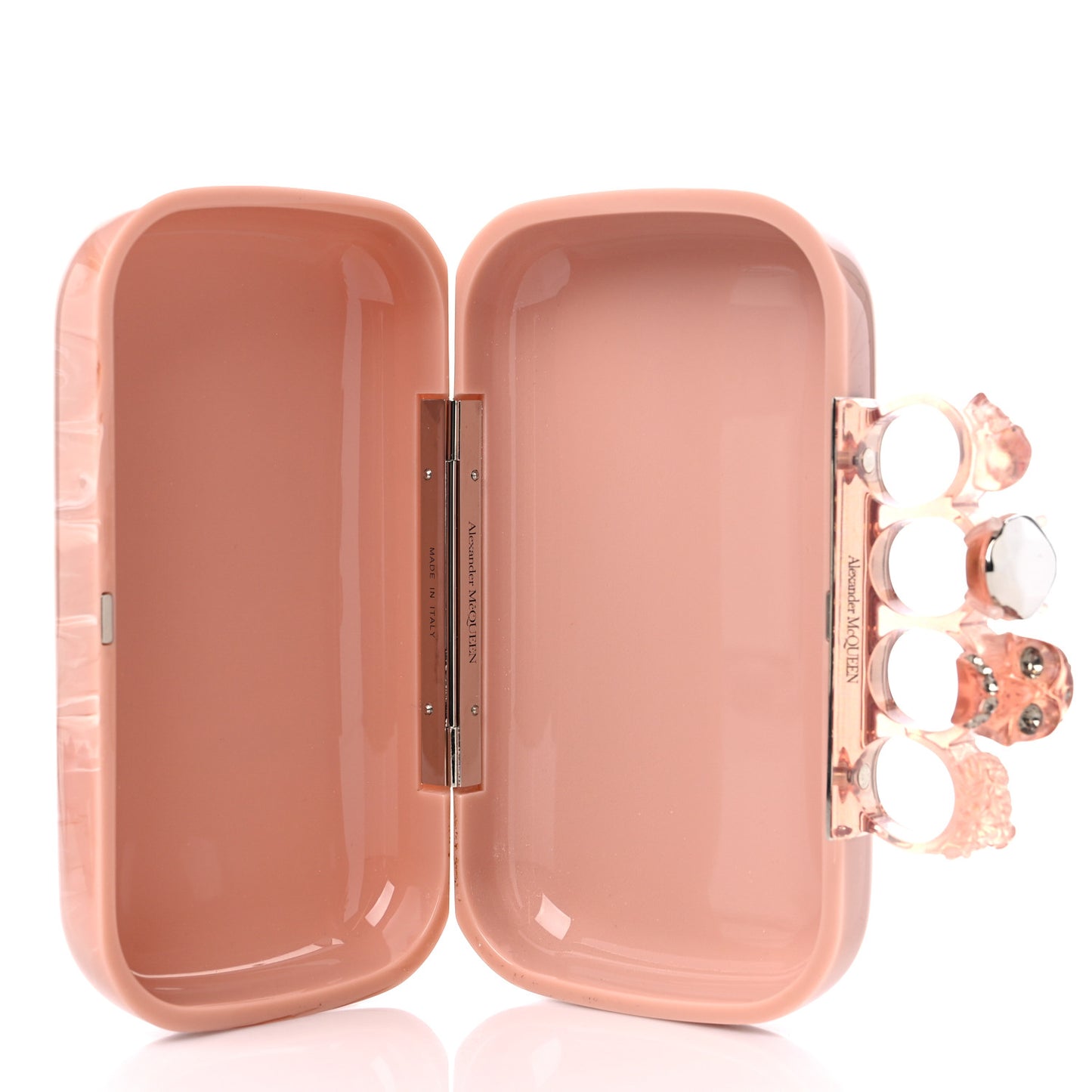 PVC Marble Skull Box Clutch Rose Pink