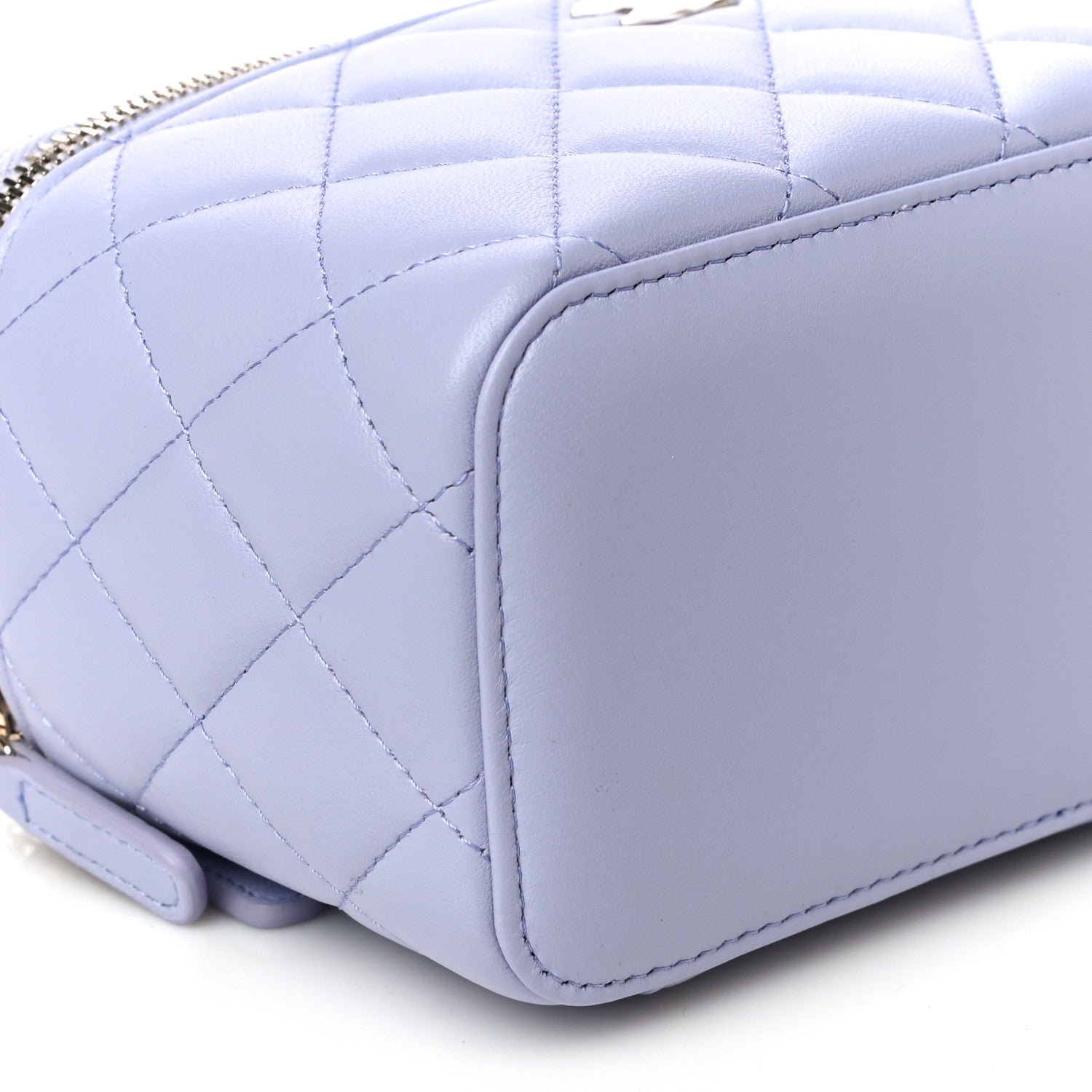 Chanel Lambskin Quilted Small Top Handle Vanity Case With Chain Light Purple 9 of 11