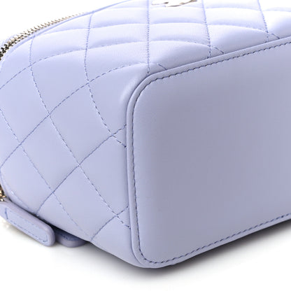 Chanel Lambskin Quilted Small Top Handle Vanity Case With Chain Light Purple 9 of 11