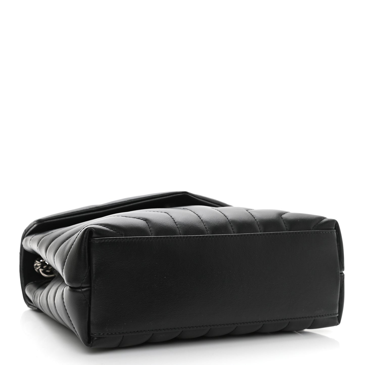 Calfskin Y Quilted Monogram Small Loulou Chain Satchel Black