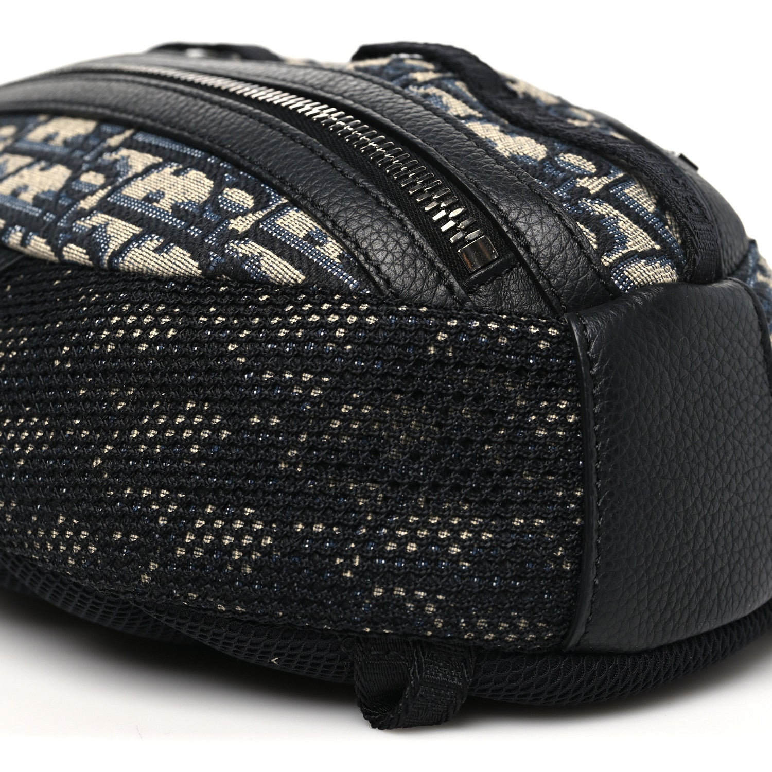 Christian Dior Grained Calfskin Oblique Scarab Sling Bag Blue Black 8 of 9