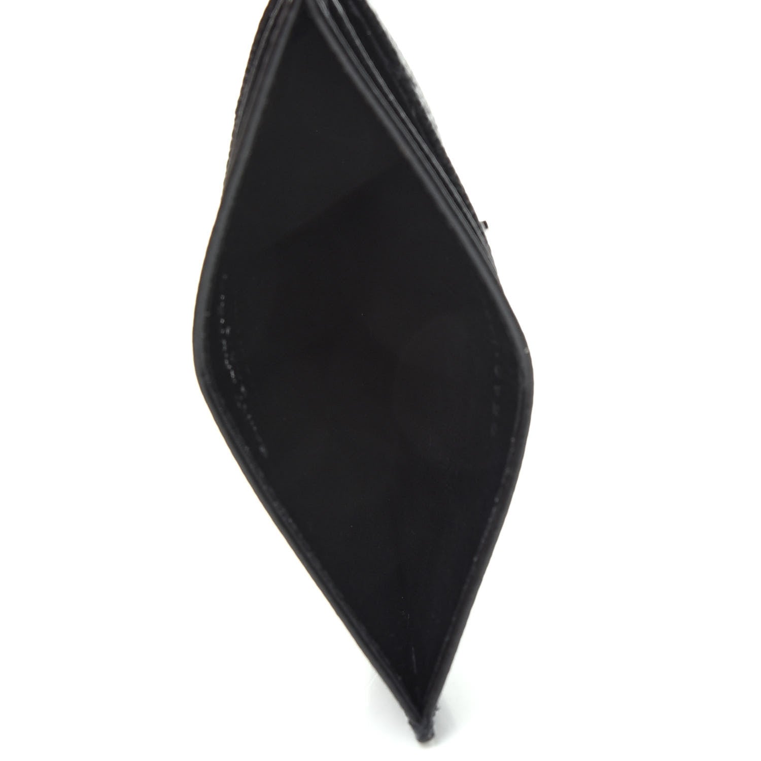 Saint Laurent Grain De Poudre Matelasse Chevron Monogram Credit Card Case Black 5 of 8