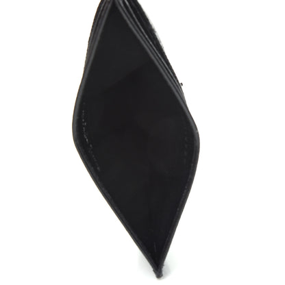 Saint Laurent Grain De Poudre Matelasse Chevron Monogram Credit Card Case Black 5 of 8