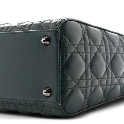 Christian Dior Lambskin Cannage Large Lady Dior Dark Green 10 of 13