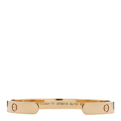 Cartier 18K Yellow Gold LOVE Cuff Bracelet 17 2 of 3