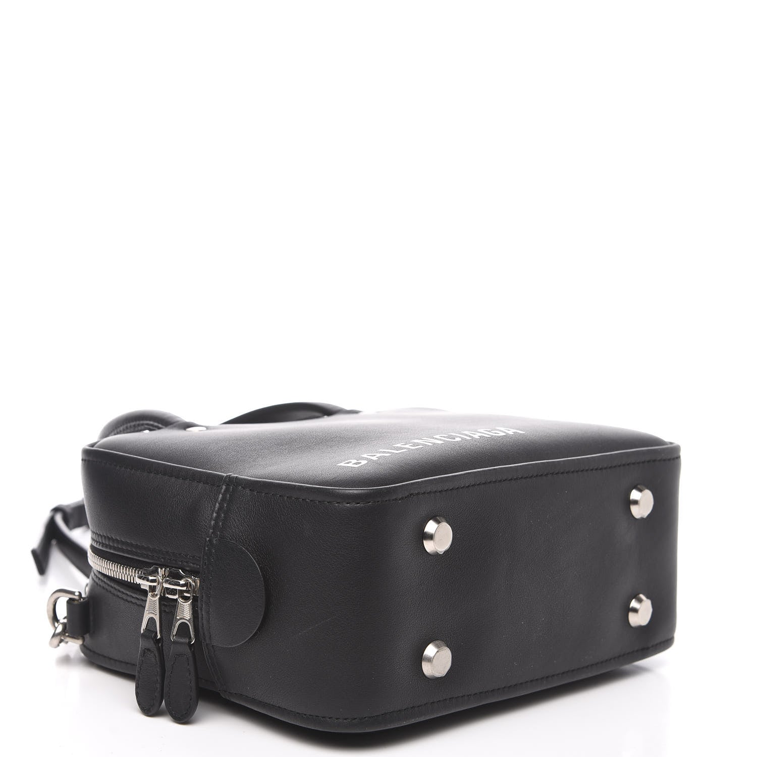 Balenciaga Shiny Day Calfskin XS Triangle Square Bag Black 3 of 9
