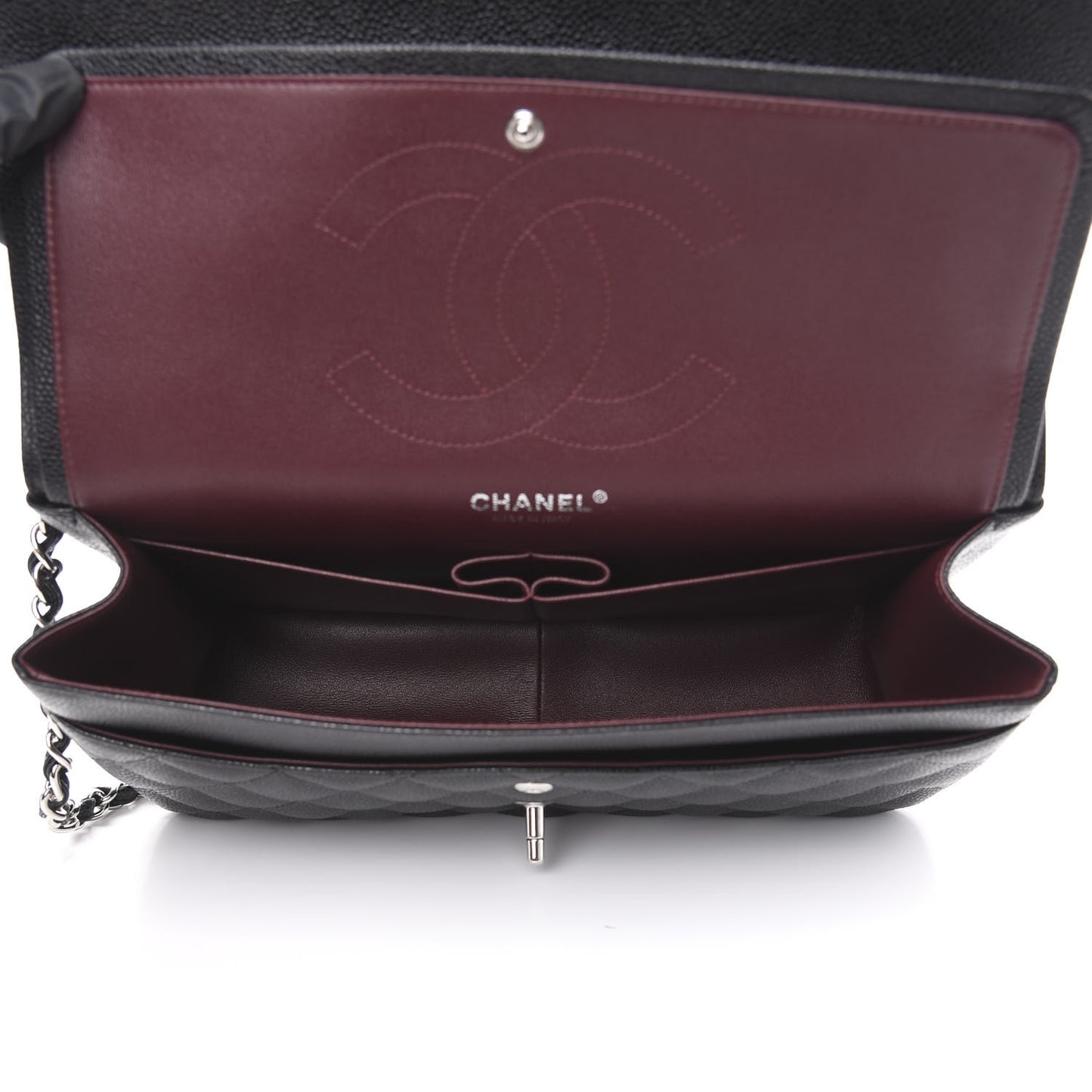 Caviar Quilted Jumbo Double Flap Black