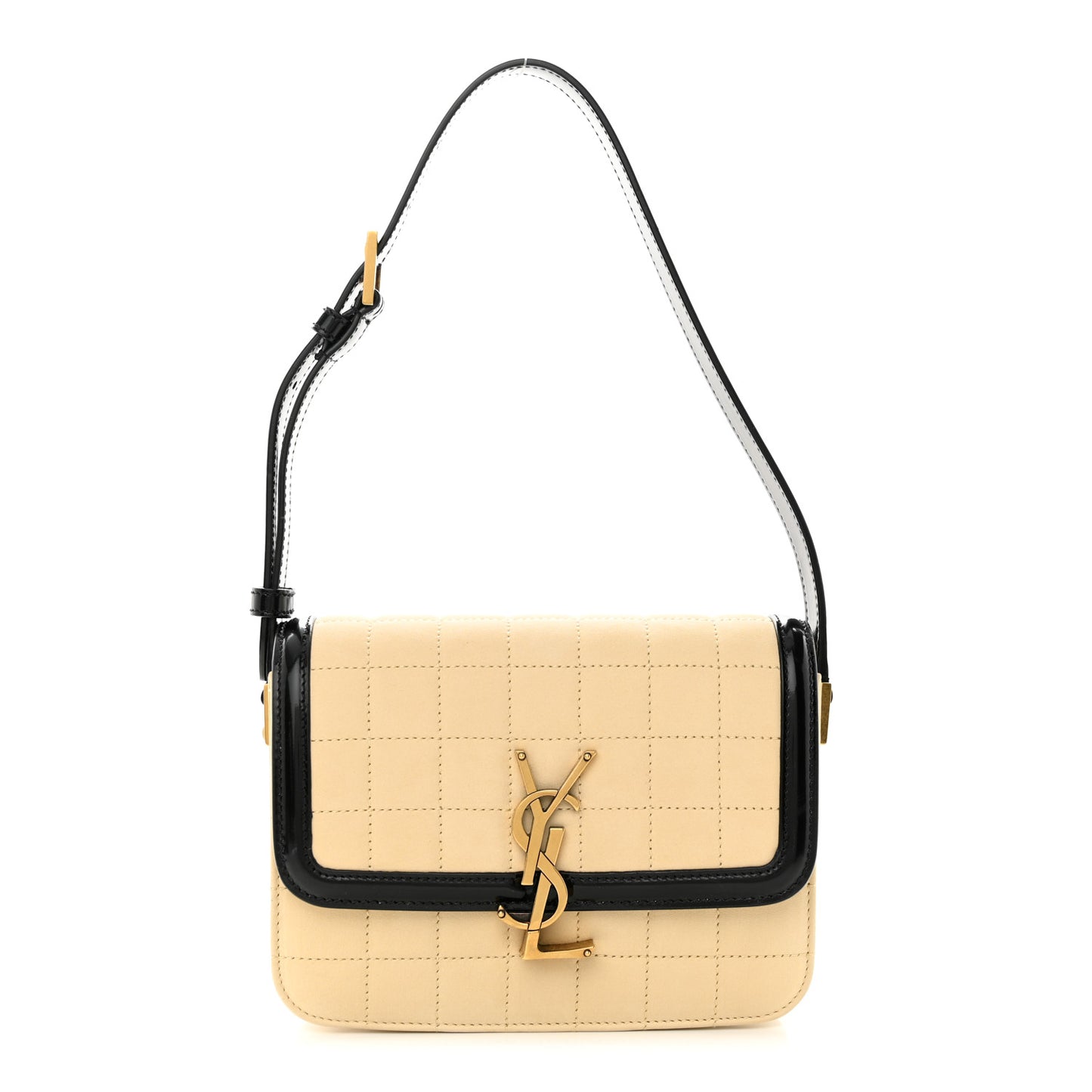Suede Quilted Monogram Small Solferino Satchel Burro Black