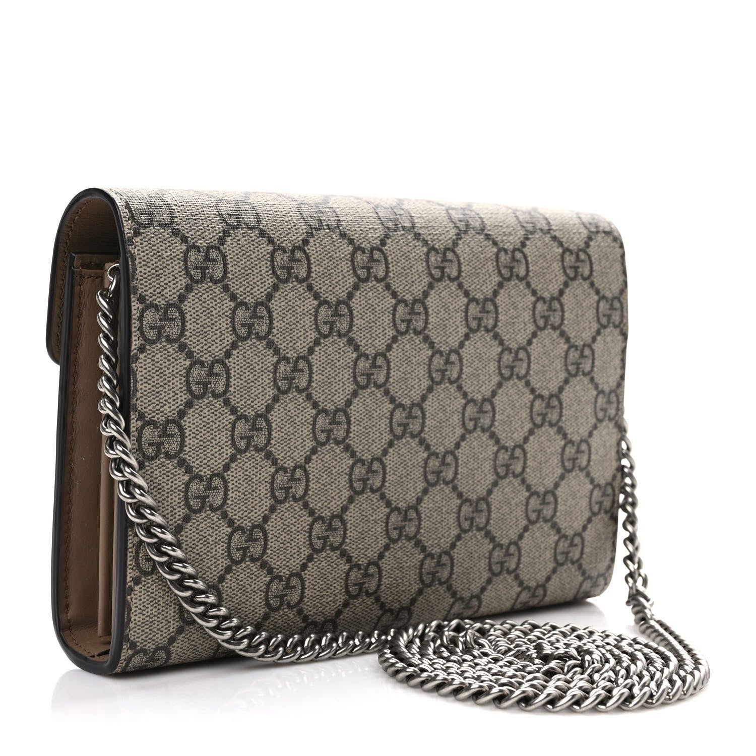 Gucci GG Supreme Monogram Mini Dionysus Chain Wallet Beige Taupe 3 of 9