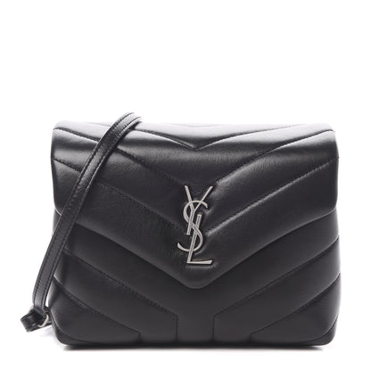 Saint Laurent Calfskin Y Quilted Monogram Toy Loulou Crossbody Bag Black 1 of 11