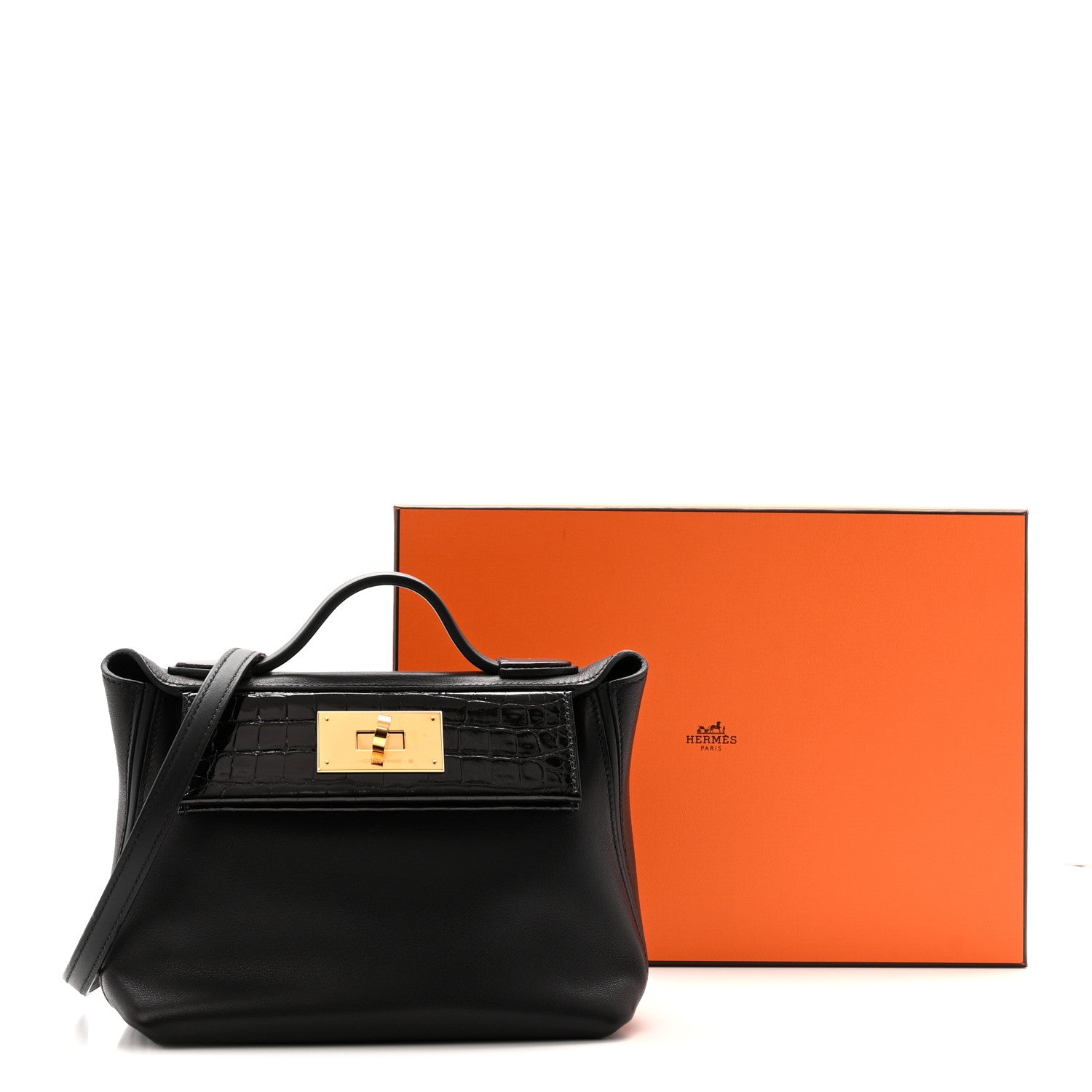 Hermes Volupto Shiny Alligator Touch 24/24 21 Black 13 of 13