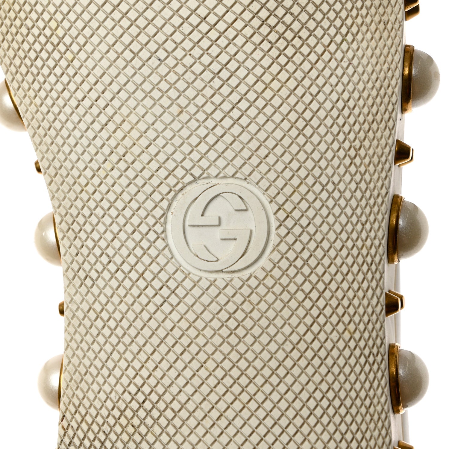 Gucci Calfskin Ayers Web Pearl Studded Womens Ace Sneakers 37 White 8 of 11