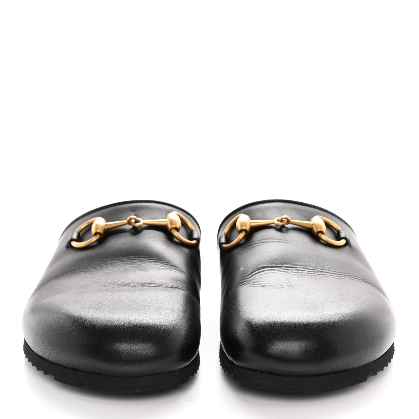 Jakarta Calfskin Womens Horsebit Slippers 36 Black