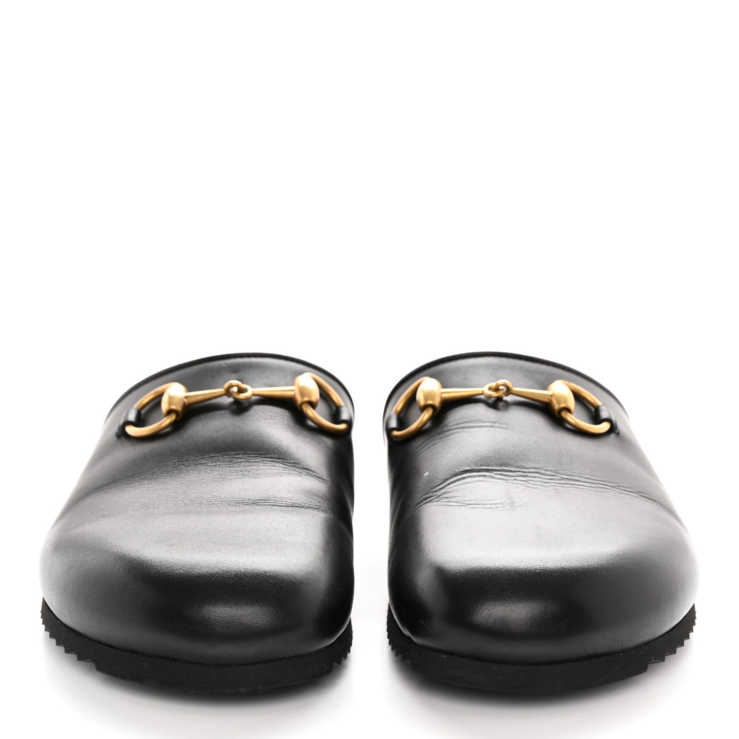 Gucci Jakarta Calfskin Womens Horsebit Slippers 36 Black 2 of 10