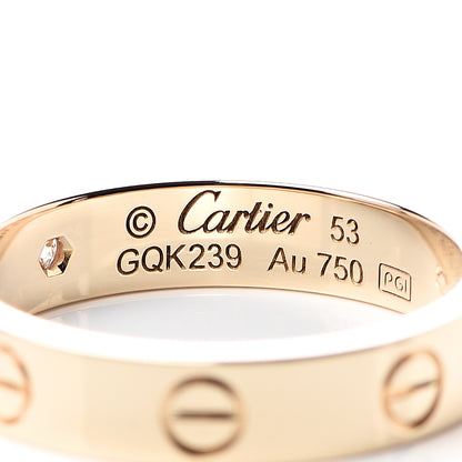 Cartier 18K Yellow Gold Diamond 4mm LOVE Wedding Band Ring 53 6.25 4 of 5