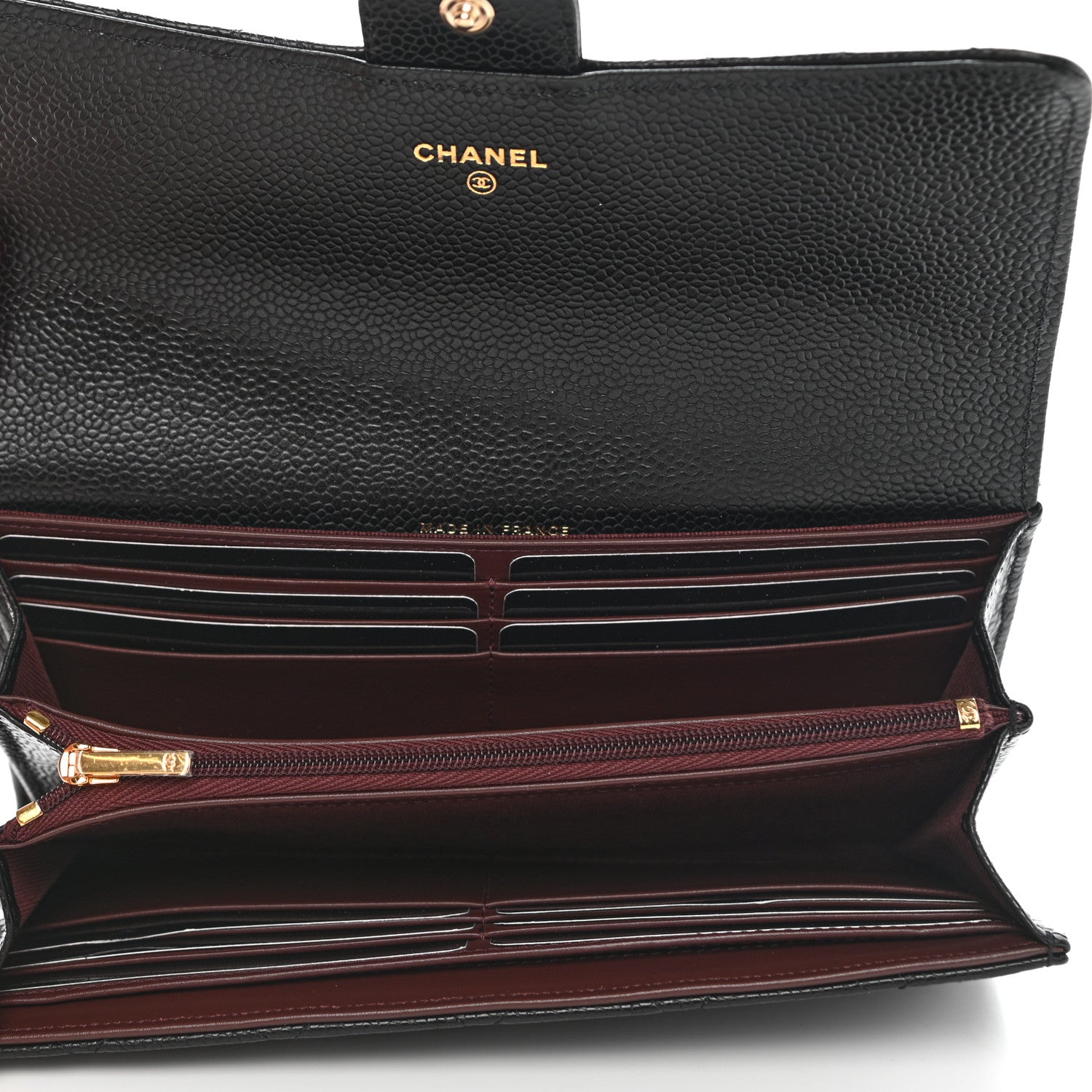 Chanel Caviar Quilted Large Gusset Flap Wallet Black 5 of 9
