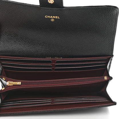 Chanel Caviar Quilted Large Gusset Flap Wallet Black 5 of 9