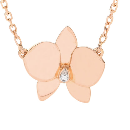 Cartier 18K Pink Gold Diamond Caresse D'Orchidees Par Cartier Pendant Necklace 4 of 6