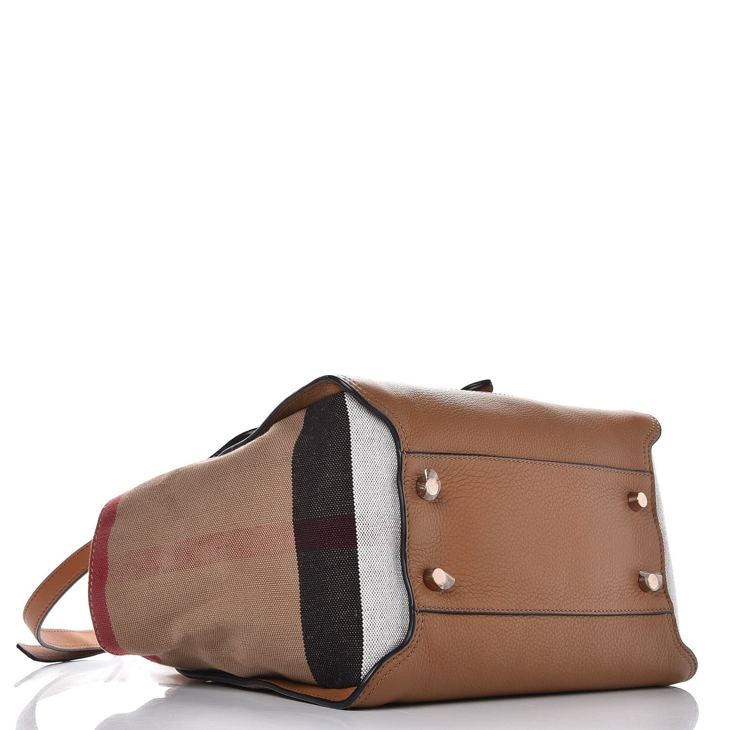 Mega Check Grained Calfskin Medium Harcourt Satchel Saddle Brown