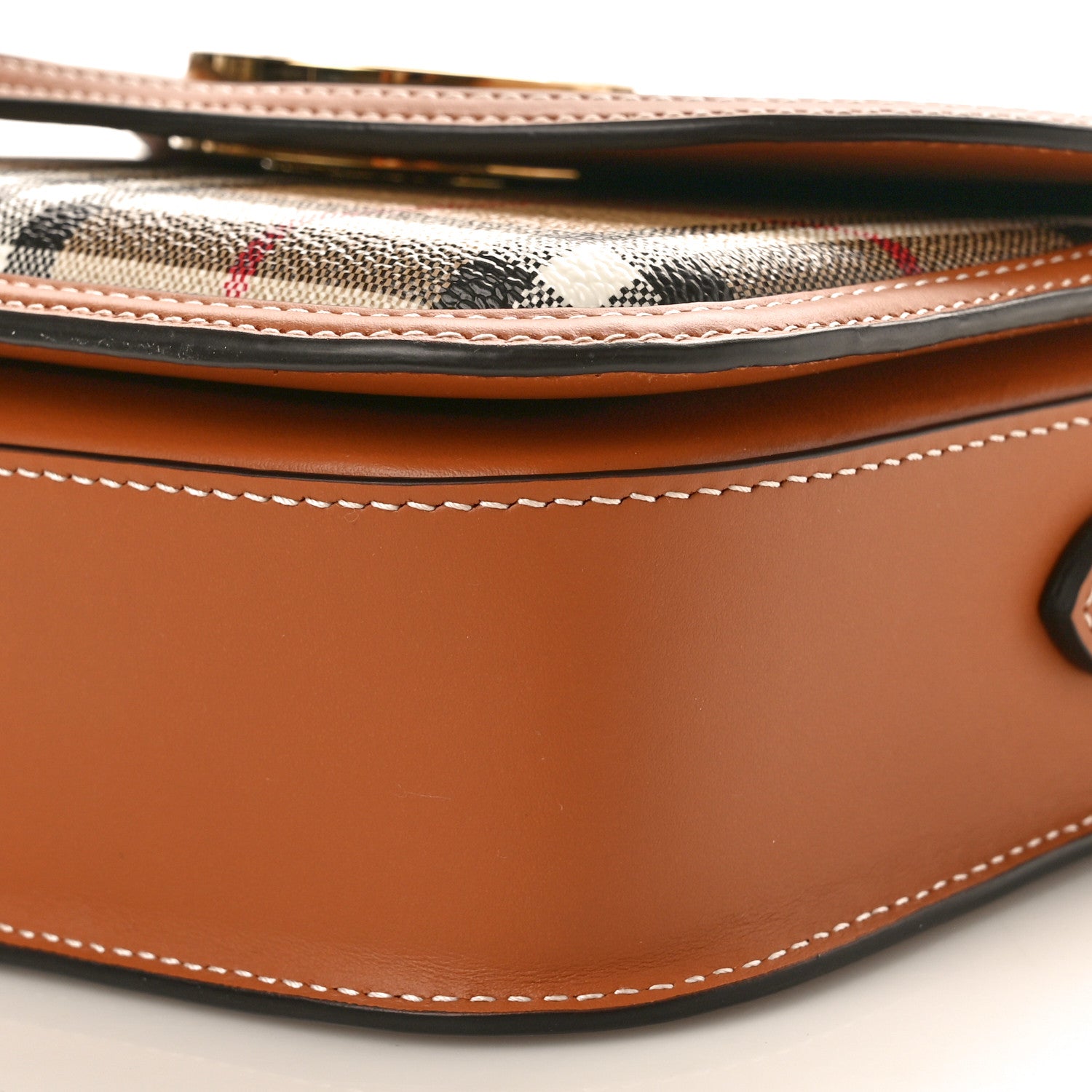 Burberry Calfskin Check Small Elizabeth Bag Briar Brown 9 of 9