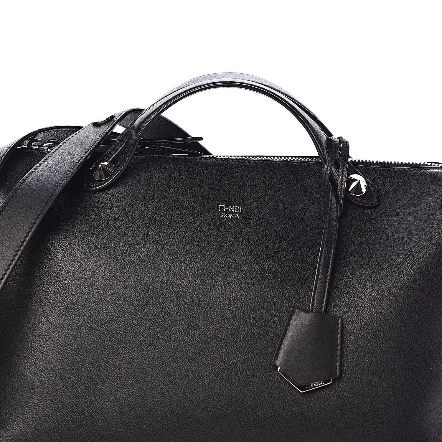 Fendi Vitello Dolce Marmol Large By The Way Boston Bag Black 9 of 11