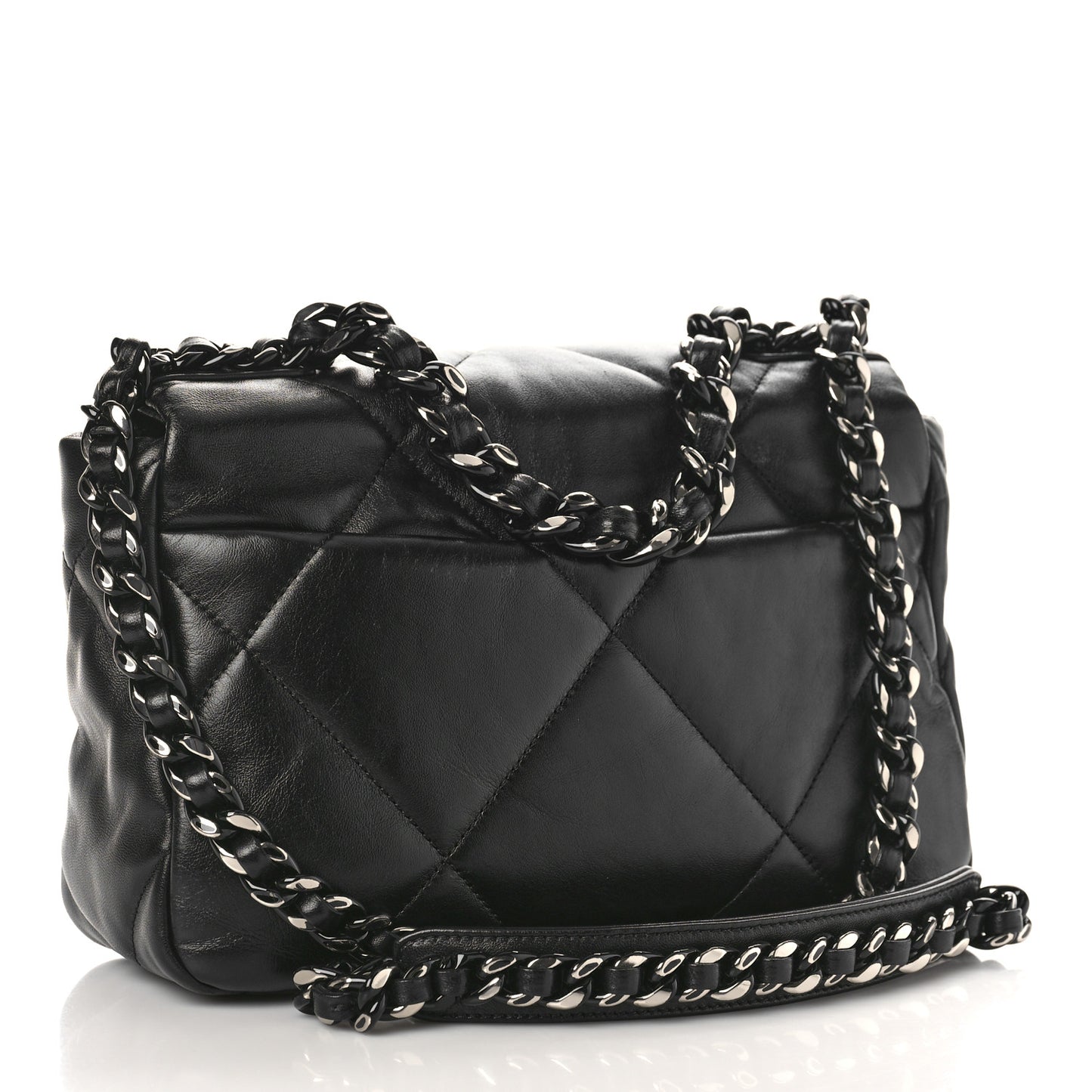 Lambskin Quilted Medium Chanel 19 Flap So Black