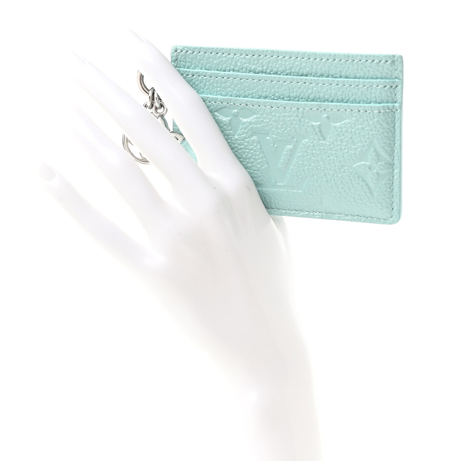 Louis Vuitton Empreinte Monogram LV Charms Card Holder Pearly Lagoon Turquoise 2 of 12