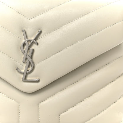 Saint Laurent Calfskin Y Quilted Monogram Small Loulou Chain Satchel Crema Soft 18 of 21