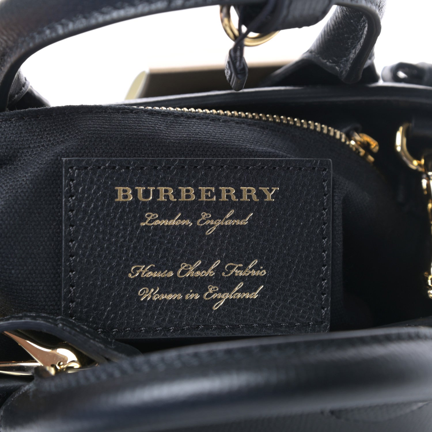 Burberry Derby Calfskin House Check Baby Banner Tote Black 6 of 8