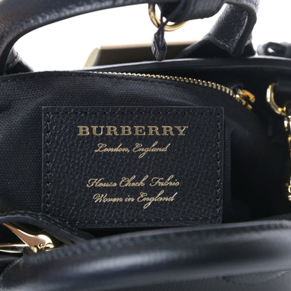 Burberry Derby Calfskin House Check Baby Banner Tote Black 6 of 8