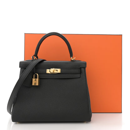 Hermes Togo Kelly Retourne 25 Black 11 of 11