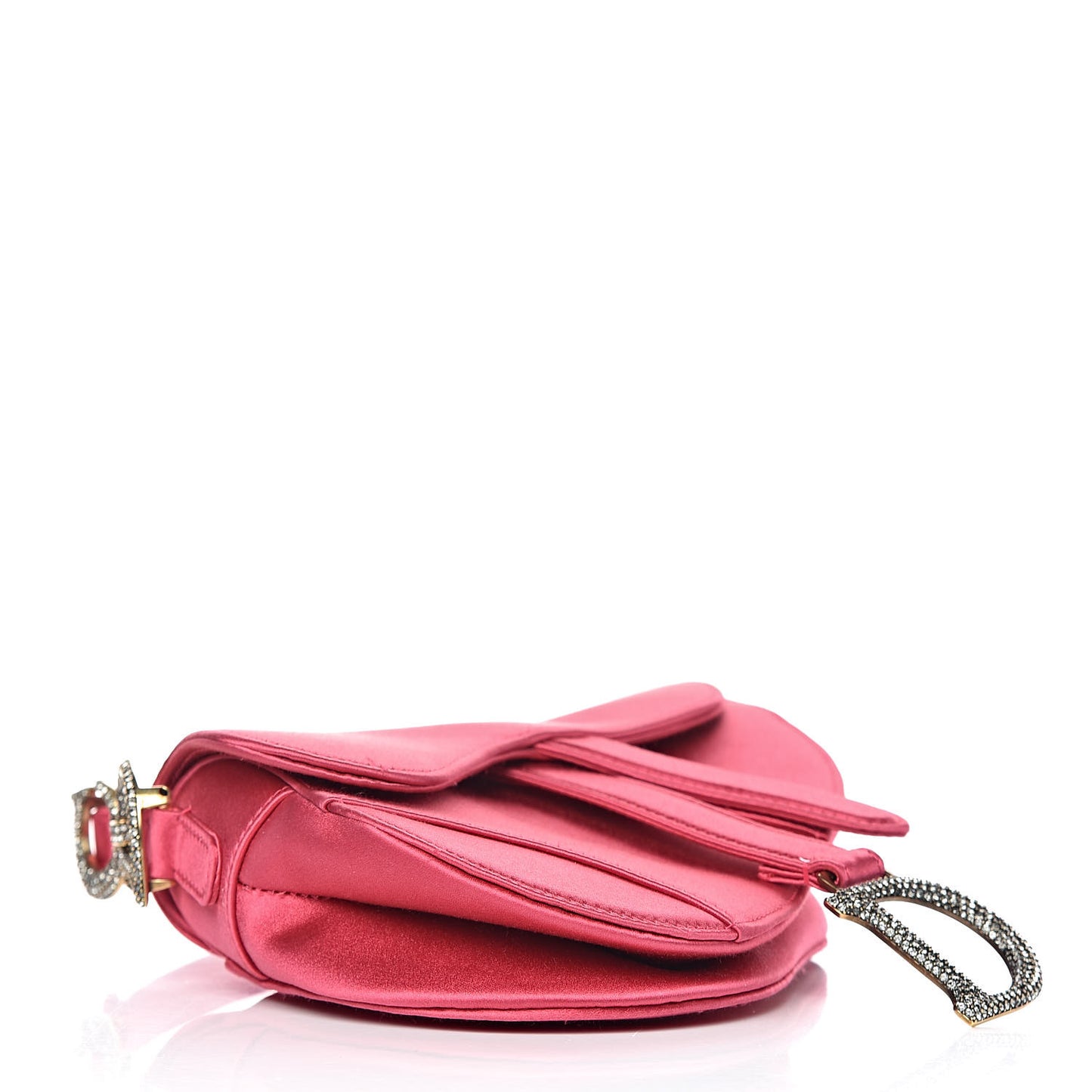 Satin Crystal Mini Saddle Bag Light Shock