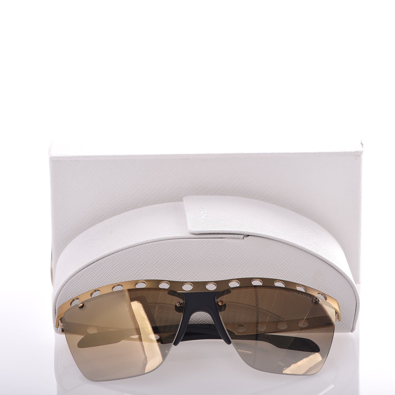 Prada Metal Perforated Sunglasses SPR 53R Bronze 9 of 9