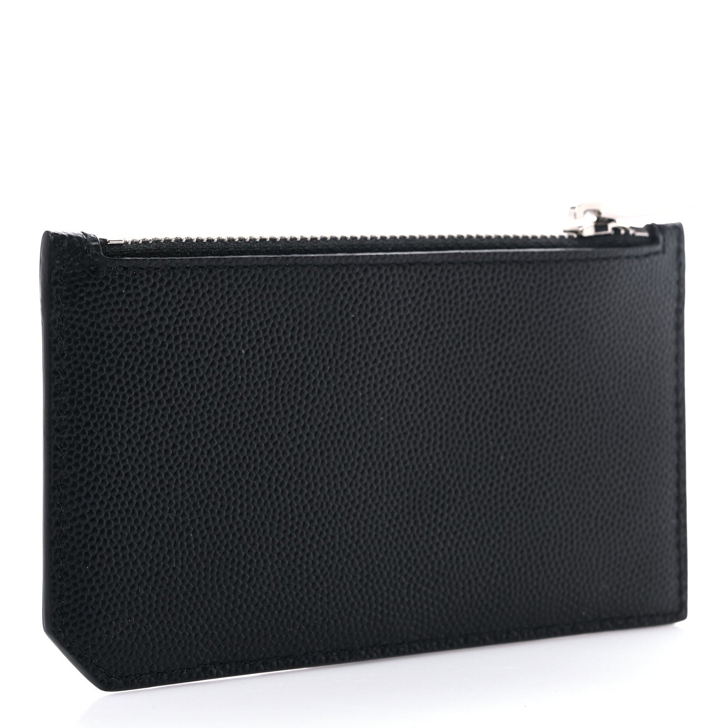 Saint Laurent Grained Calfskin 5 Fragments Zip Pouch Card Holder Black 3 of 8