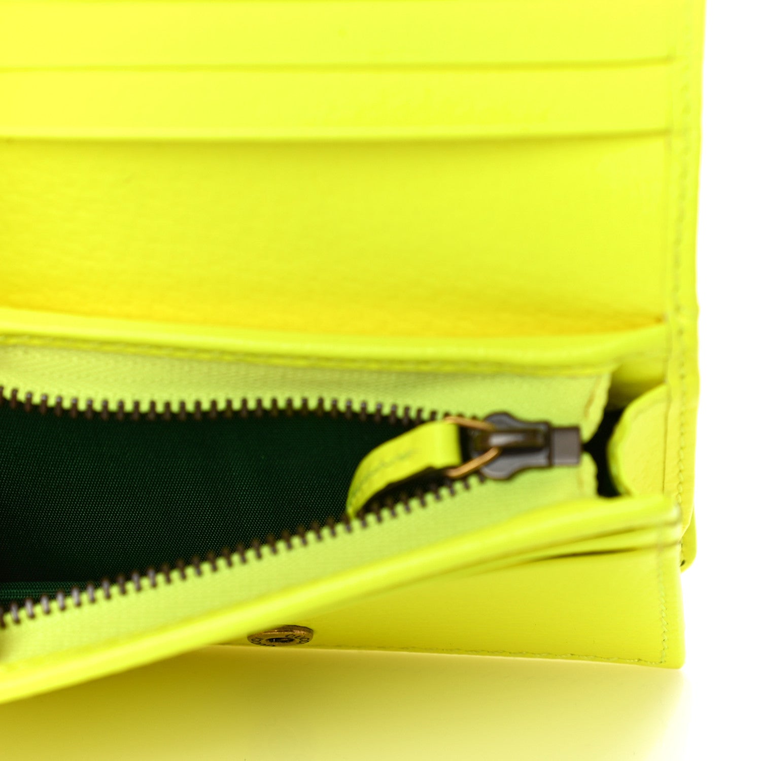 Gucci Calfskin Flora Print Zumi Card Case Wallet Yellow Fluo 5 of 10