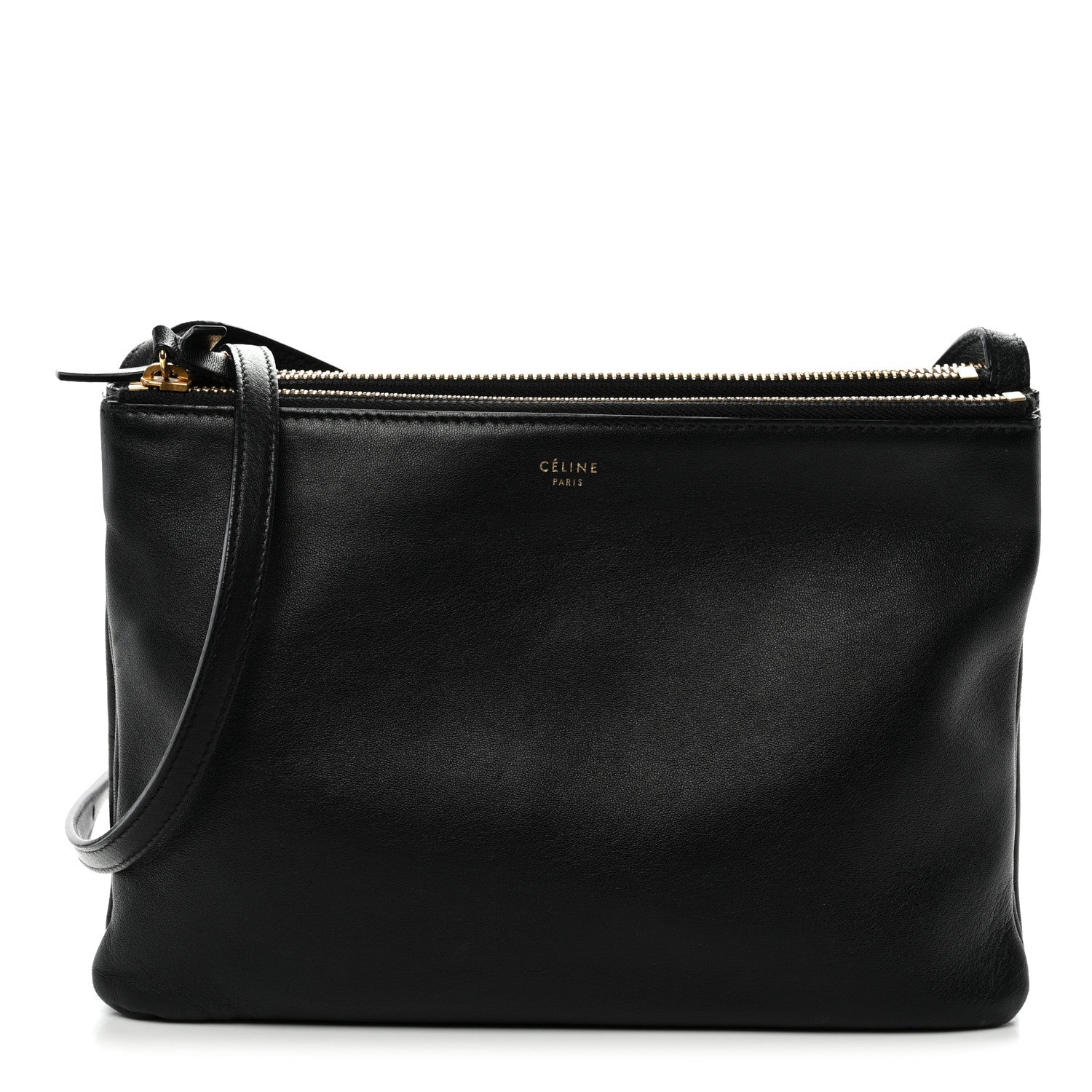 Celine Lambskin Large Trio Crossbody Bag Black 1 of 12