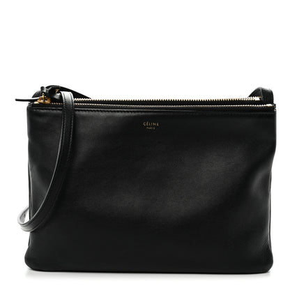 Celine Lambskin Large Trio Crossbody Bag Black 1 of 12