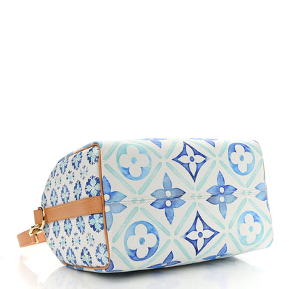 Louis Vuitton Monogram Tiles By The Pool Speedy Bandouliere 25 Lagoon Blue 4 of 9