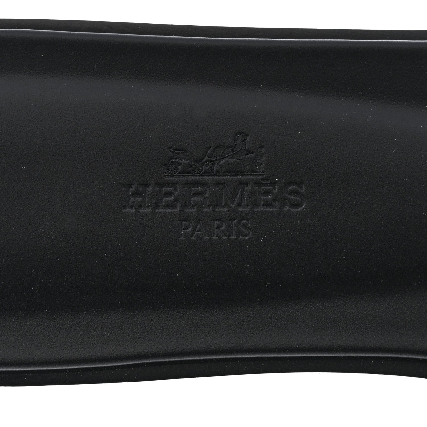 Hermes Box Calfskin Oran Sandals 37.5 Black 5 of 9