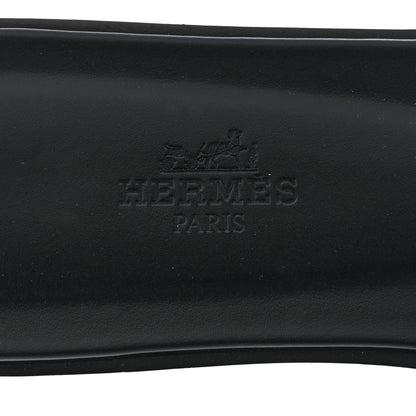 Hermes Box Calfskin Oran Sandals 37.5 Black 5 of 9