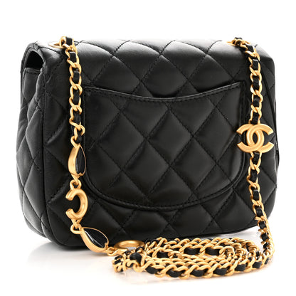 Chanel Lambskin Enamel Quilted Mini Coco Hearts Square Flap Black 3 of 11