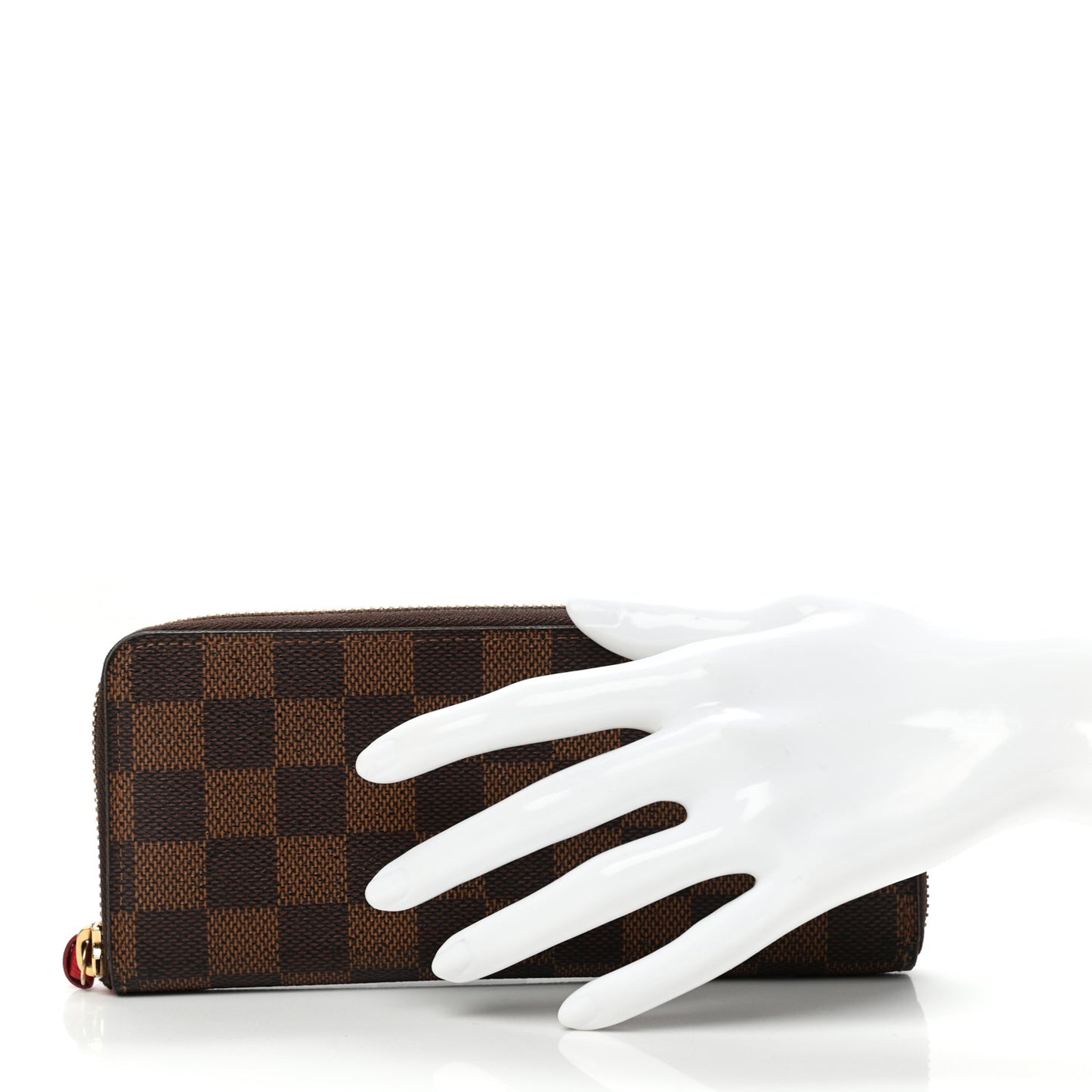 Damier Ebene Clemence Wallet Cherry