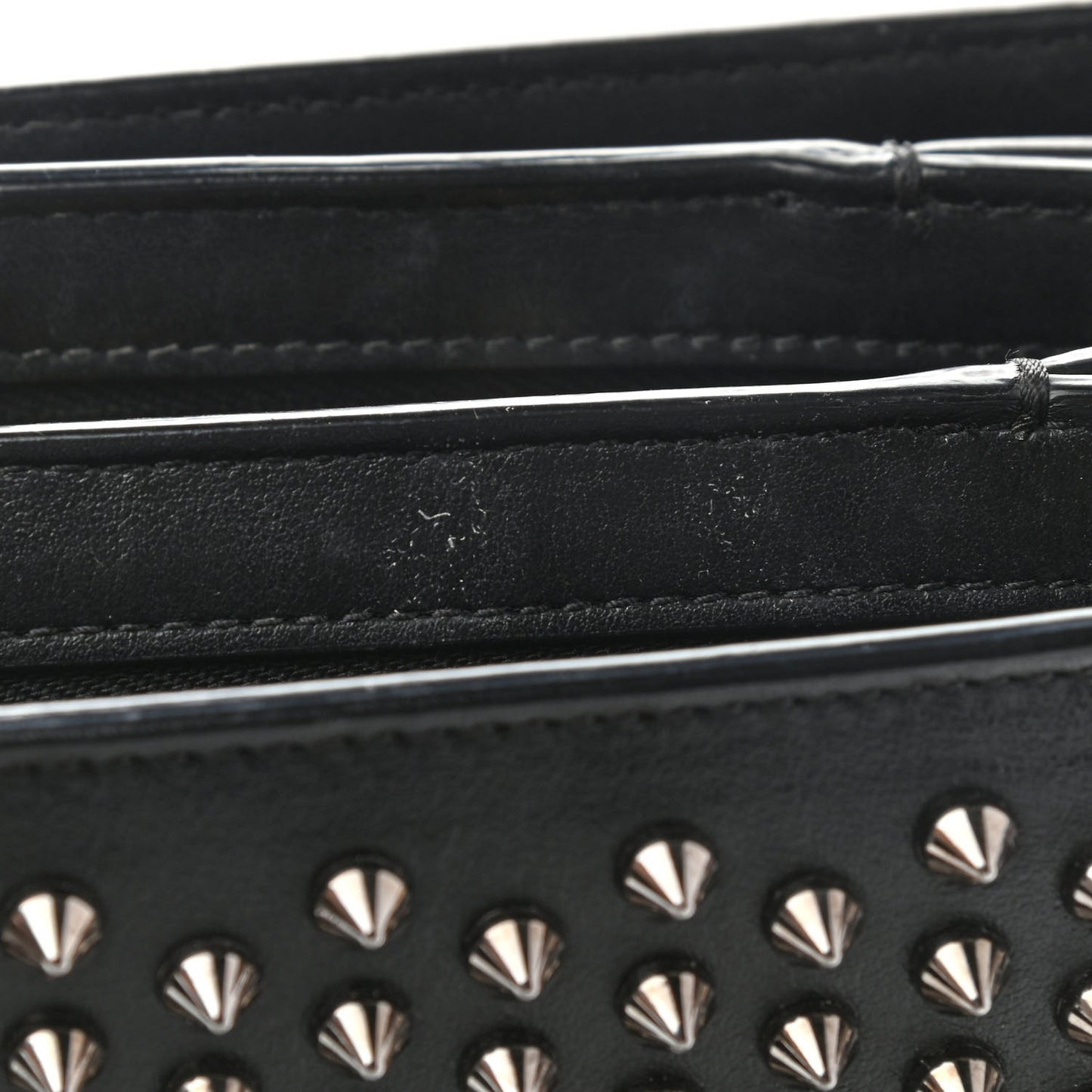 Calfskin Small Triloubi Paris Spikes Chain Bag Black