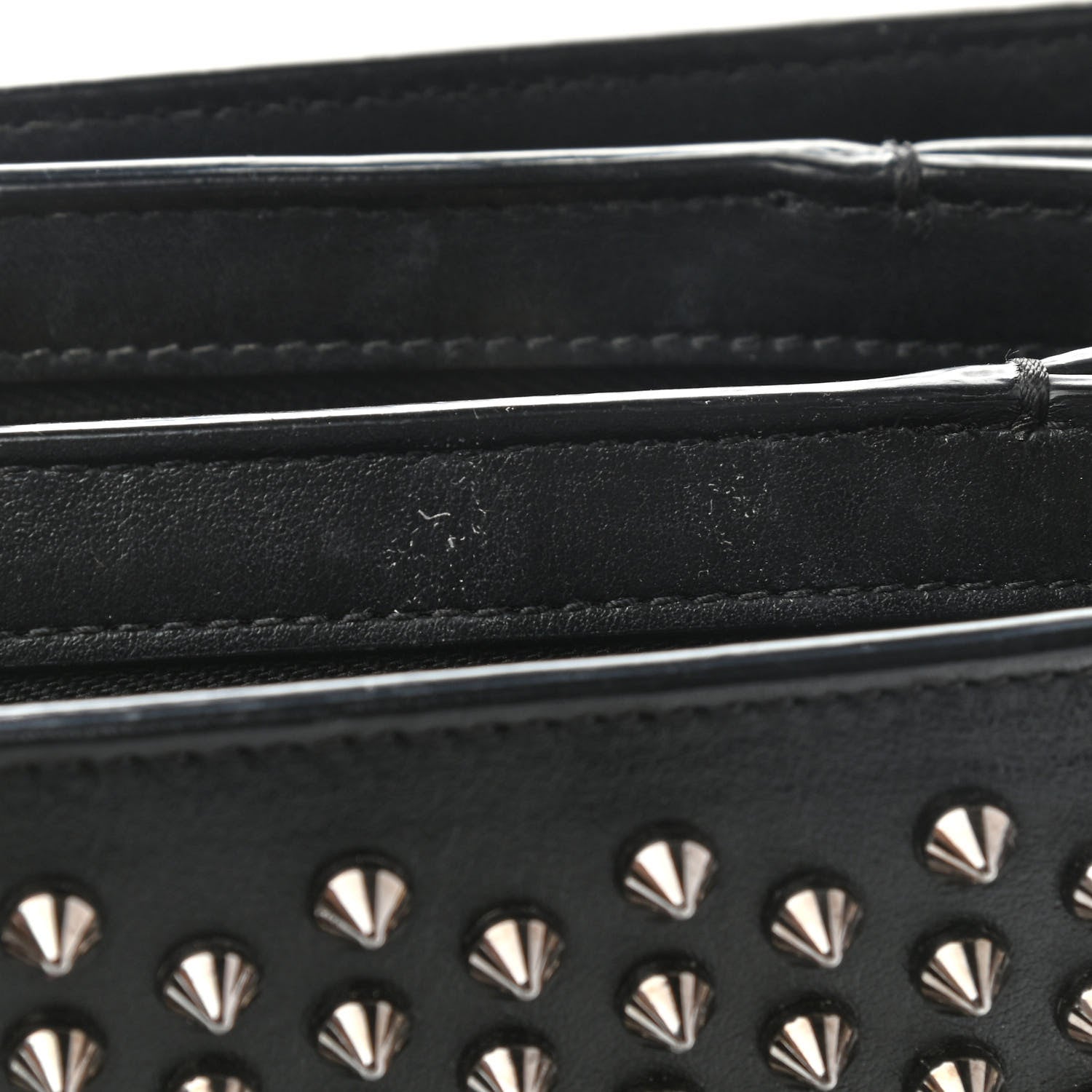 Christian Louboutin Calfskin Small Triloubi Paris Spikes Chain Bag Black 9 of 9