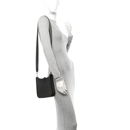 Hermes Taurillon Clemence Amazone Evelyne TPM Gris Meyer Black 2 of 13