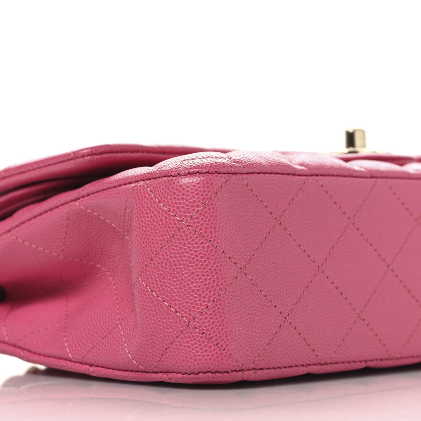 Caviar Quilted Medium Double Flap Pink