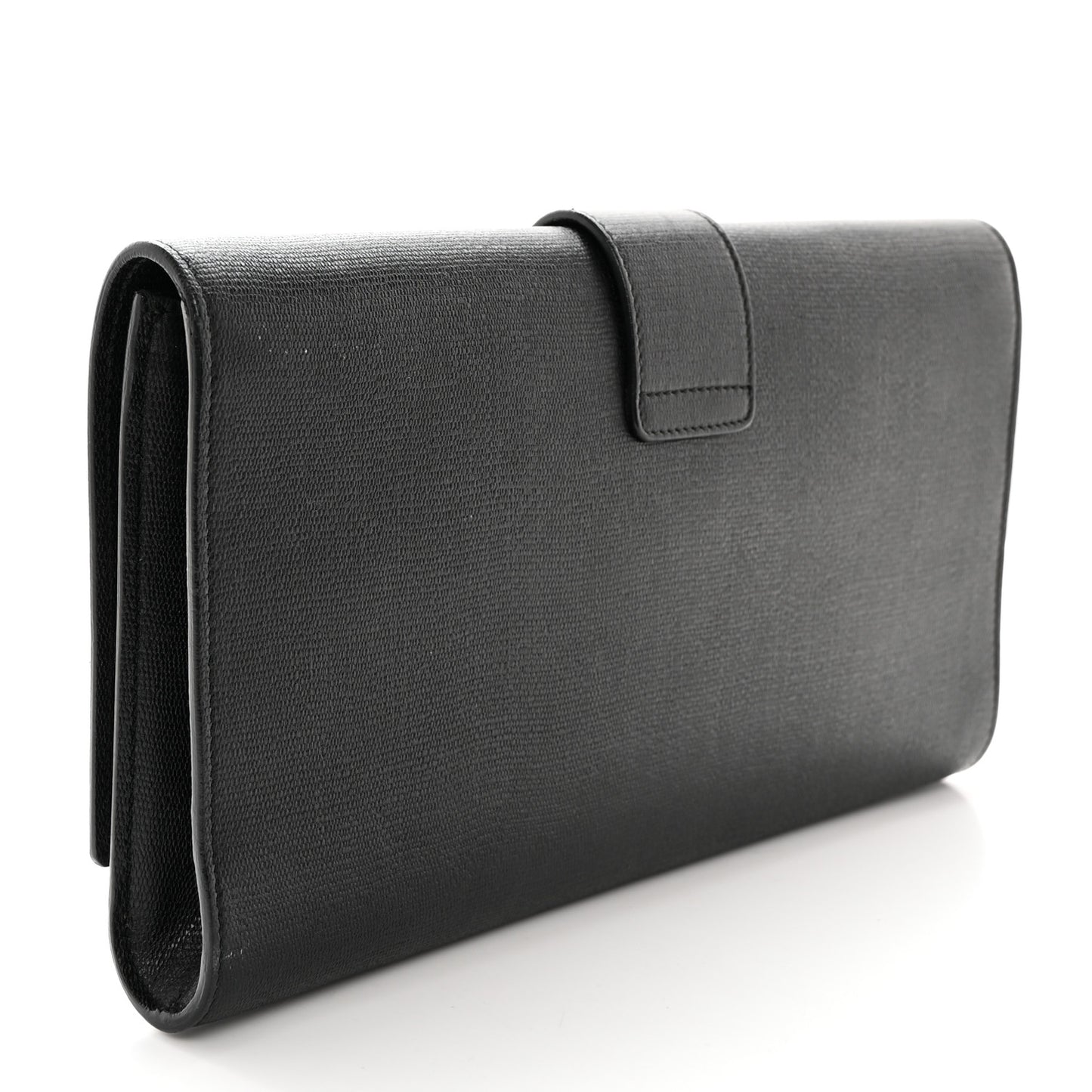 Textured Calfskin Classic Y Ligne Clutch Black