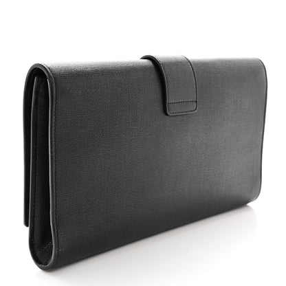 Saint Laurent Textured Calfskin Classic Y Ligne Clutch Black 3 of 13