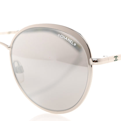 Chanel Round Spring Sunglasses 4206 Black Silver 7 of 8
