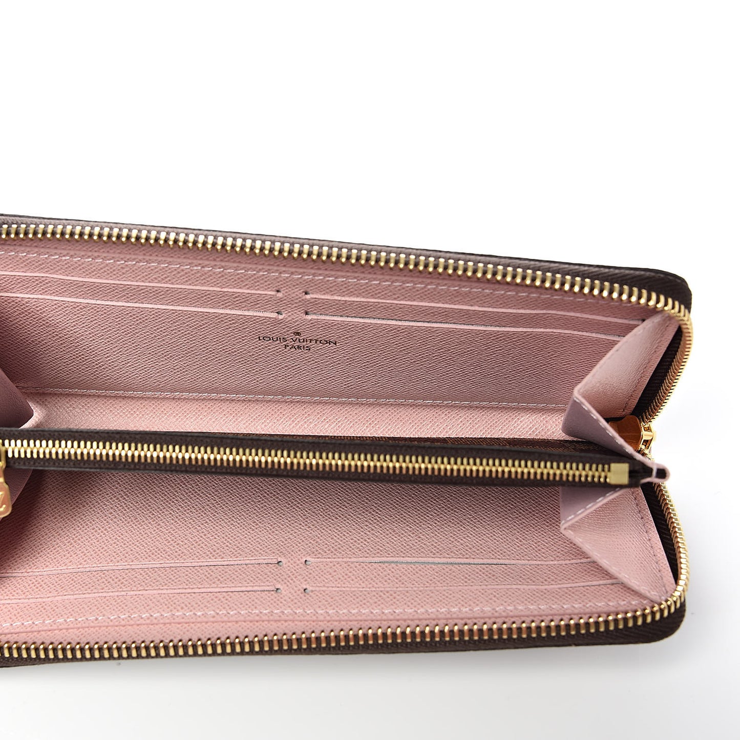 Damier Ebene Clemence Wallet Rose Ballerine